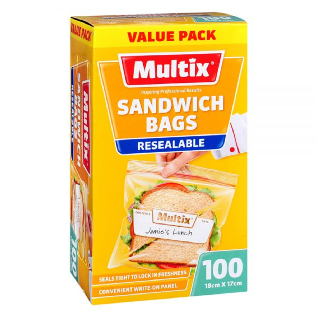 Multix Sandwich Bag Resealable 100pk