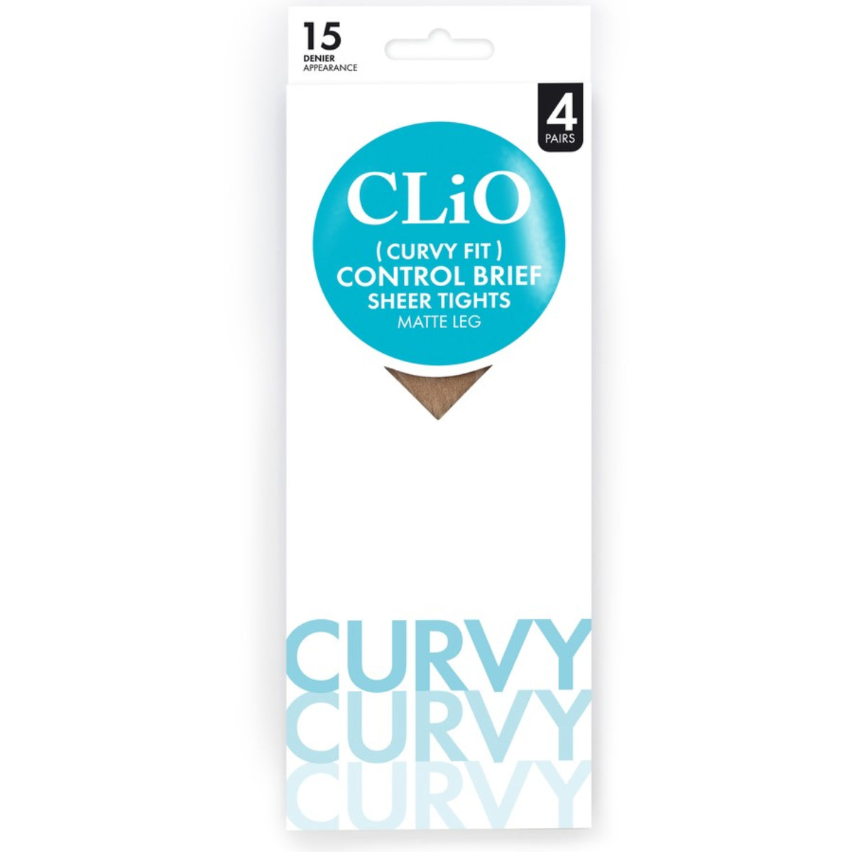 Clio Curvy Control Sheer Tights Natural 4pk Size 1