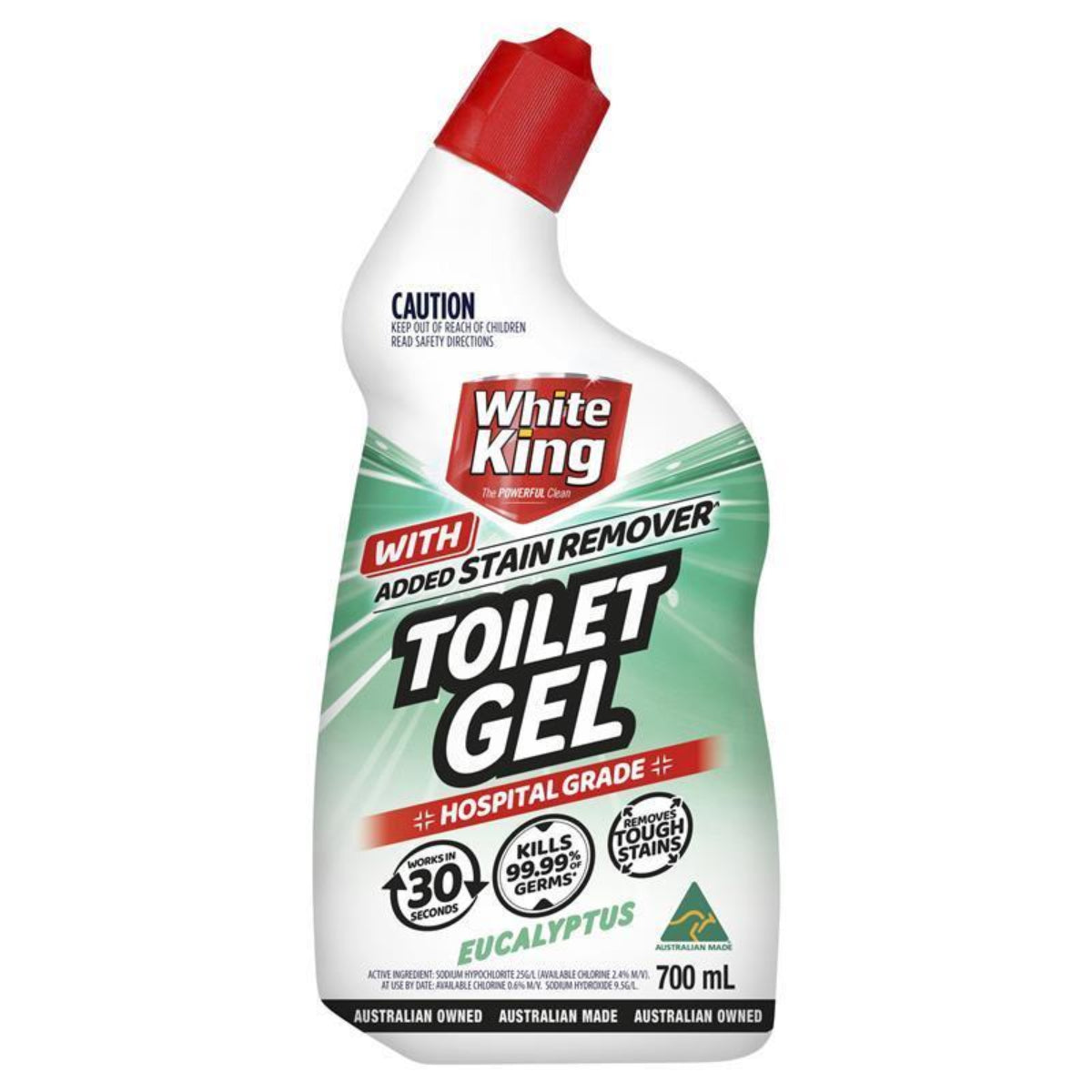 White King Toilet Gel With Added Stain Remover Eucalyptus 700ml