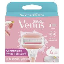 Gillette Venus Comfort Glide White Tea Razor Cartridges Pk 4