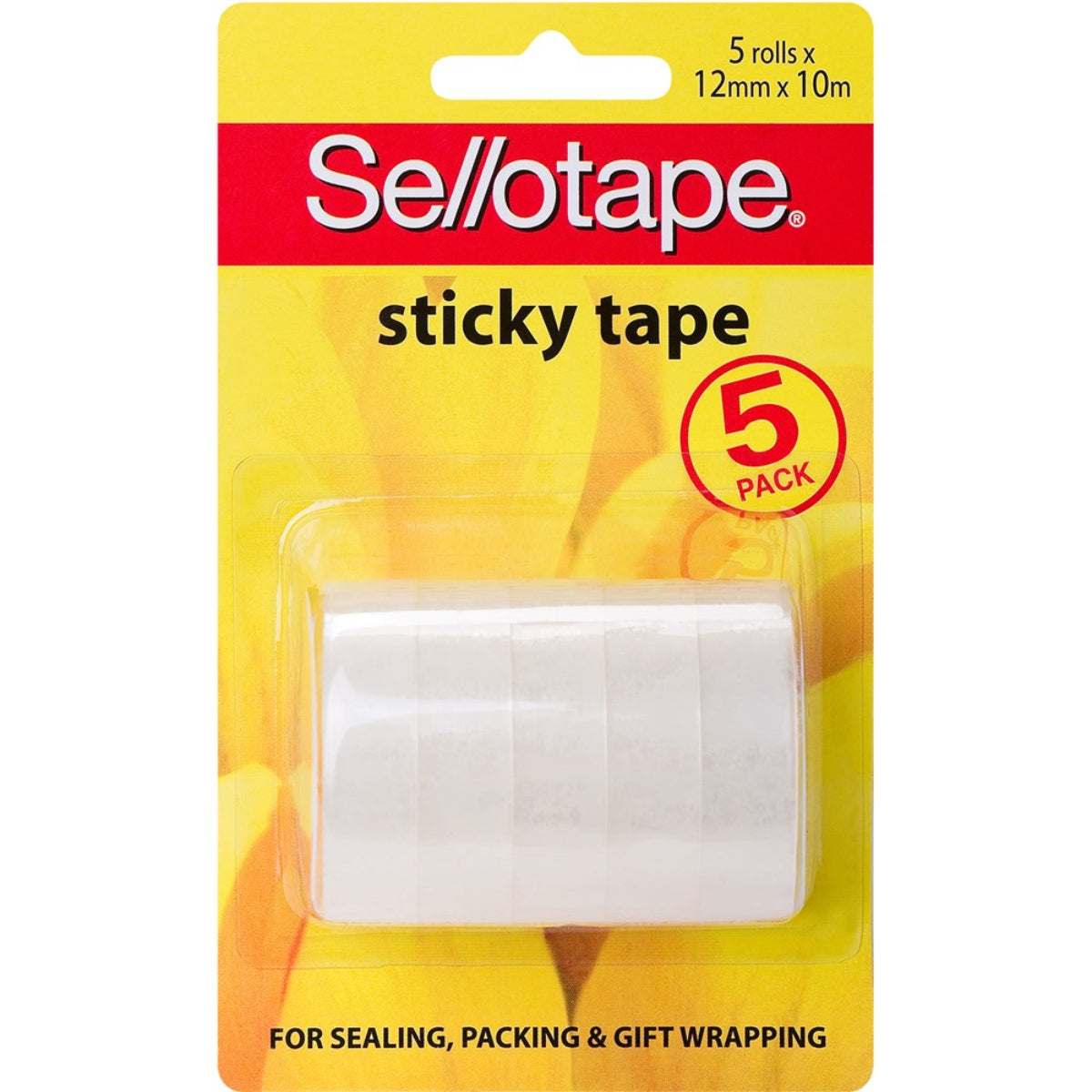 Sellotape Sticky Tape 12mm x 10m- 5 Pack