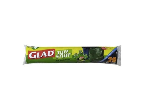 Glad Garbage Bag Tuff Stuff Roll Drawstring 56L 20Pk