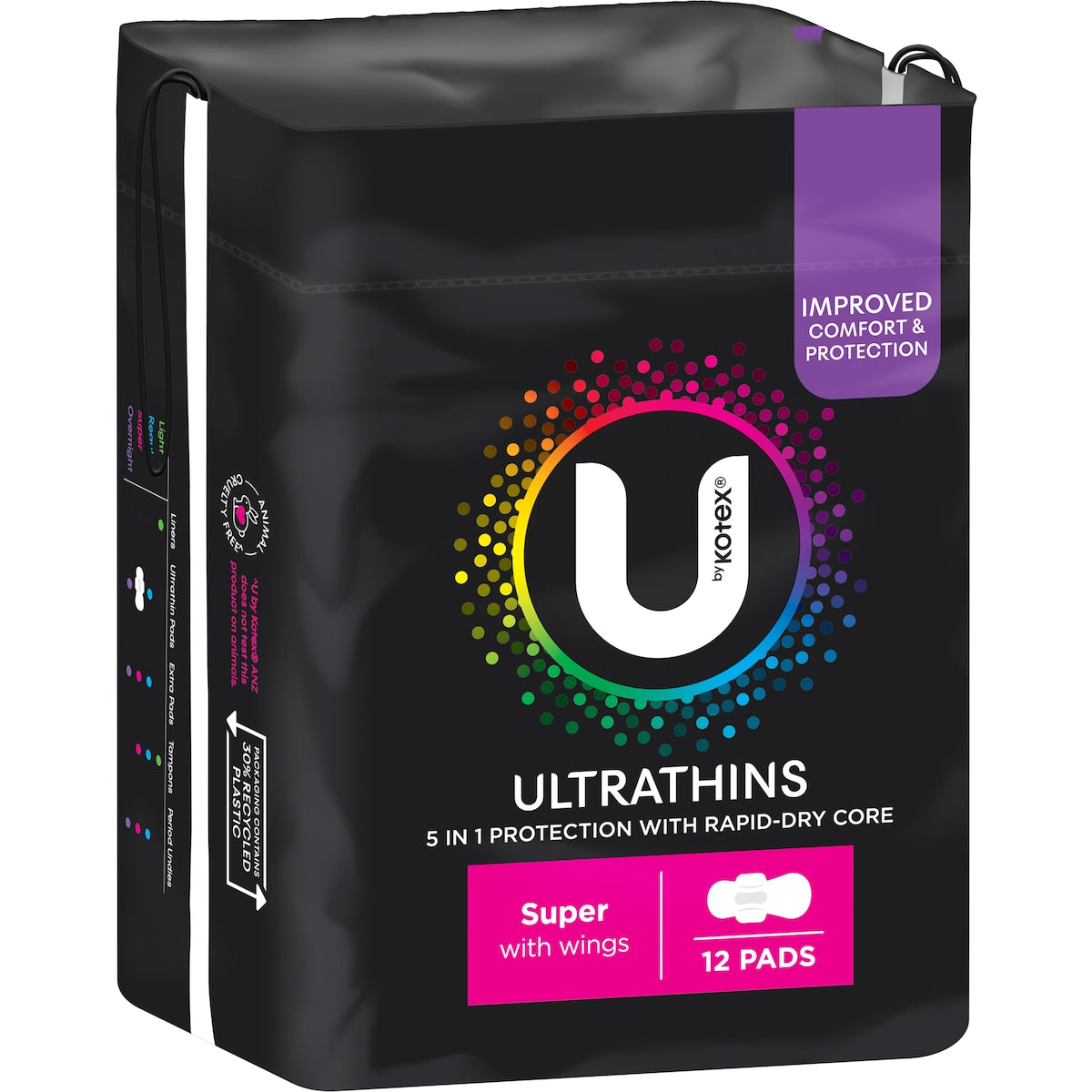 U By Kotex Ultrathins Super With Wings 12 Pack