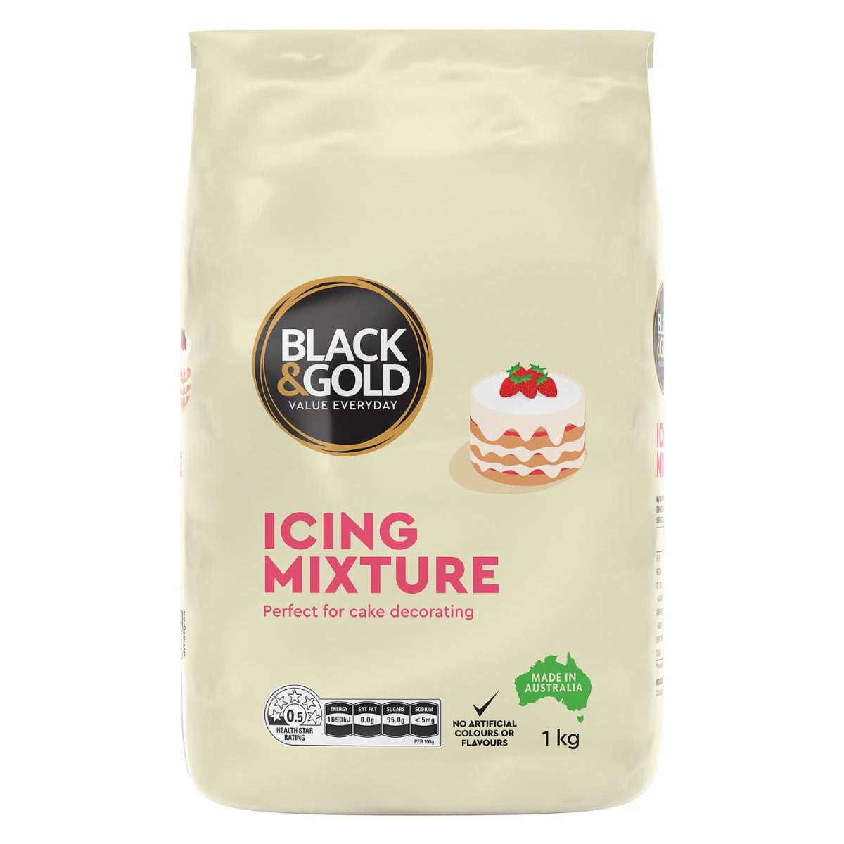 Black & Gold Icing Sugar Mix 1kg