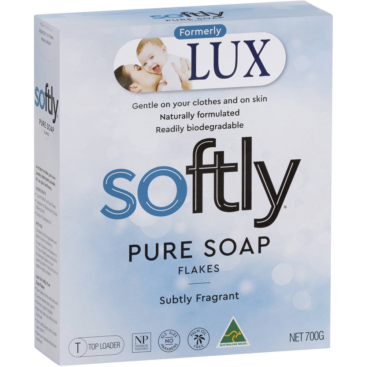 Softly Laundry Powder Pure Soap Flakes, 700g