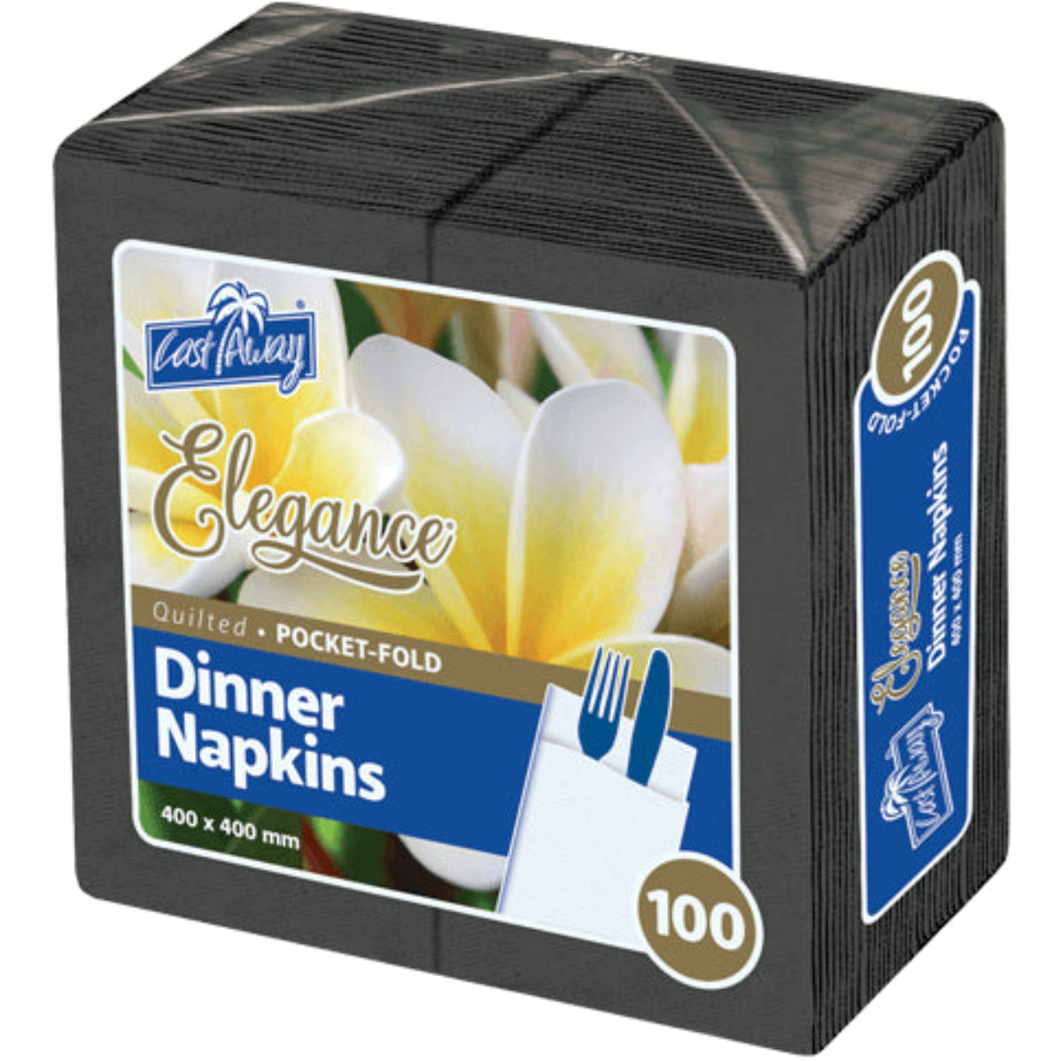 Cast Away Black Dinner Serviettes Pack 50