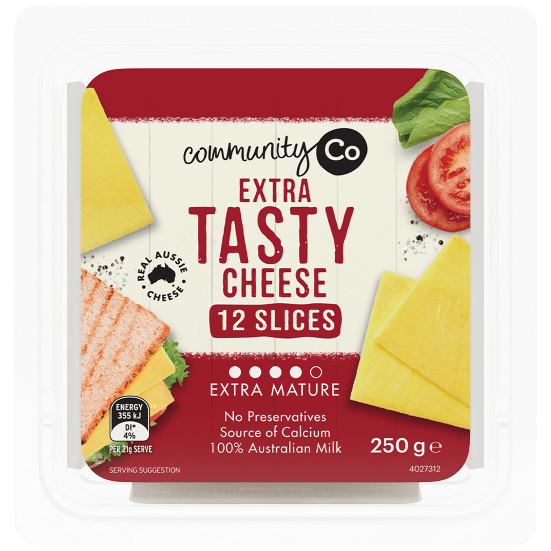 Community Co Extra Tasty Cheese 12 Slices 250g