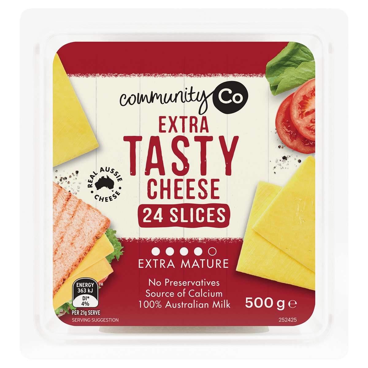 Community Co Extra Tasty Cheese 24 Slices 500g