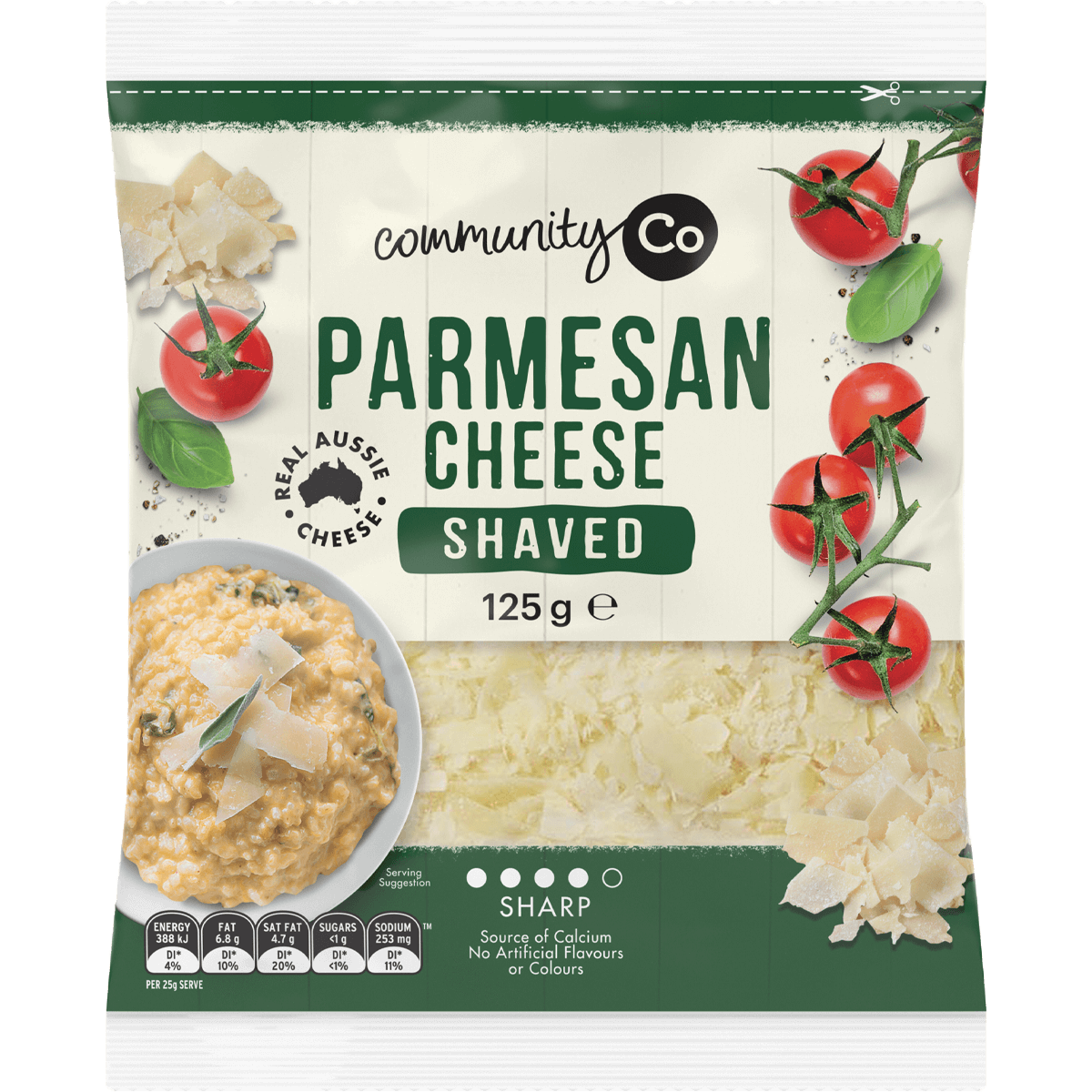 Community Co Parmesan Cheese Shaved 125g