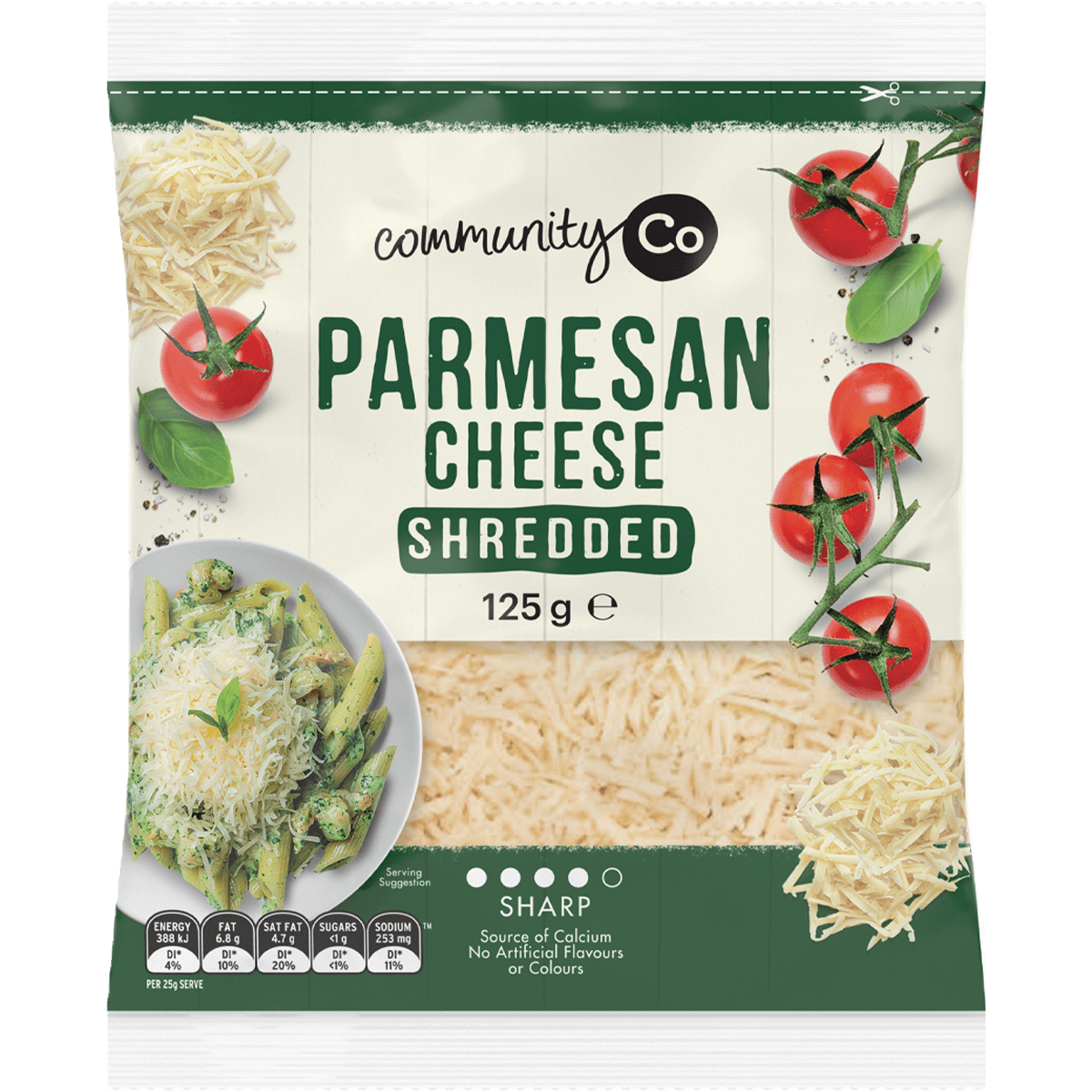 Community Co Our Farmers Parmesan Shredded 125g