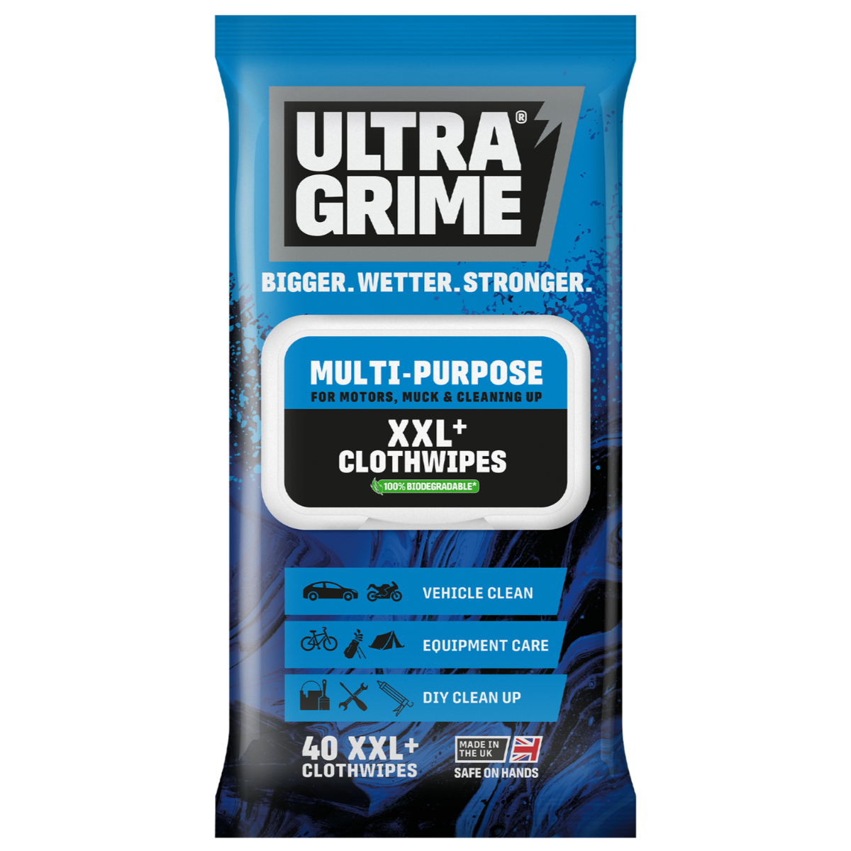 UltraGrime Multi-Purpose Original XXL+ Clothwipes 40PK