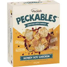 Peckish Peckables Rice Snacks Honey Soy Chicken 100g