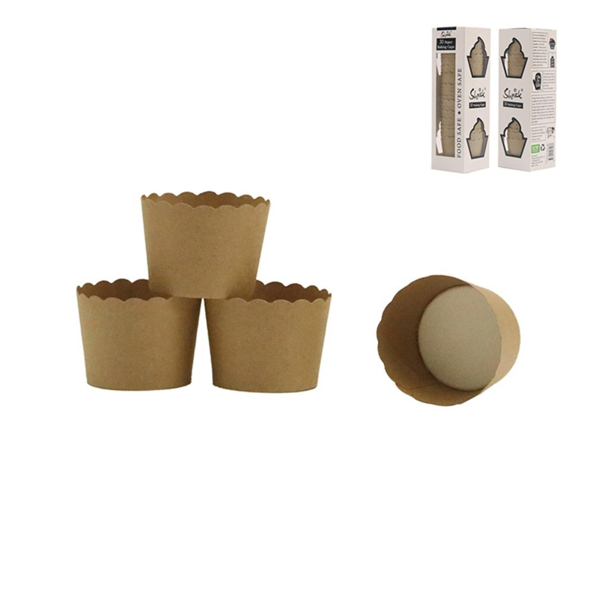 Shmick Baking Cups Brown Kraft Paper 30pk