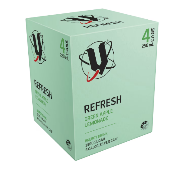 V  Energy Refresh Green Apple Lemonade 4x 500ml