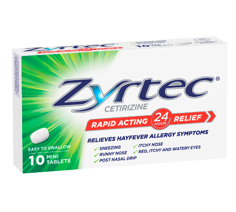 Zyrtec Rapid Acting Hayfever Relief  Tablets 10 Pack