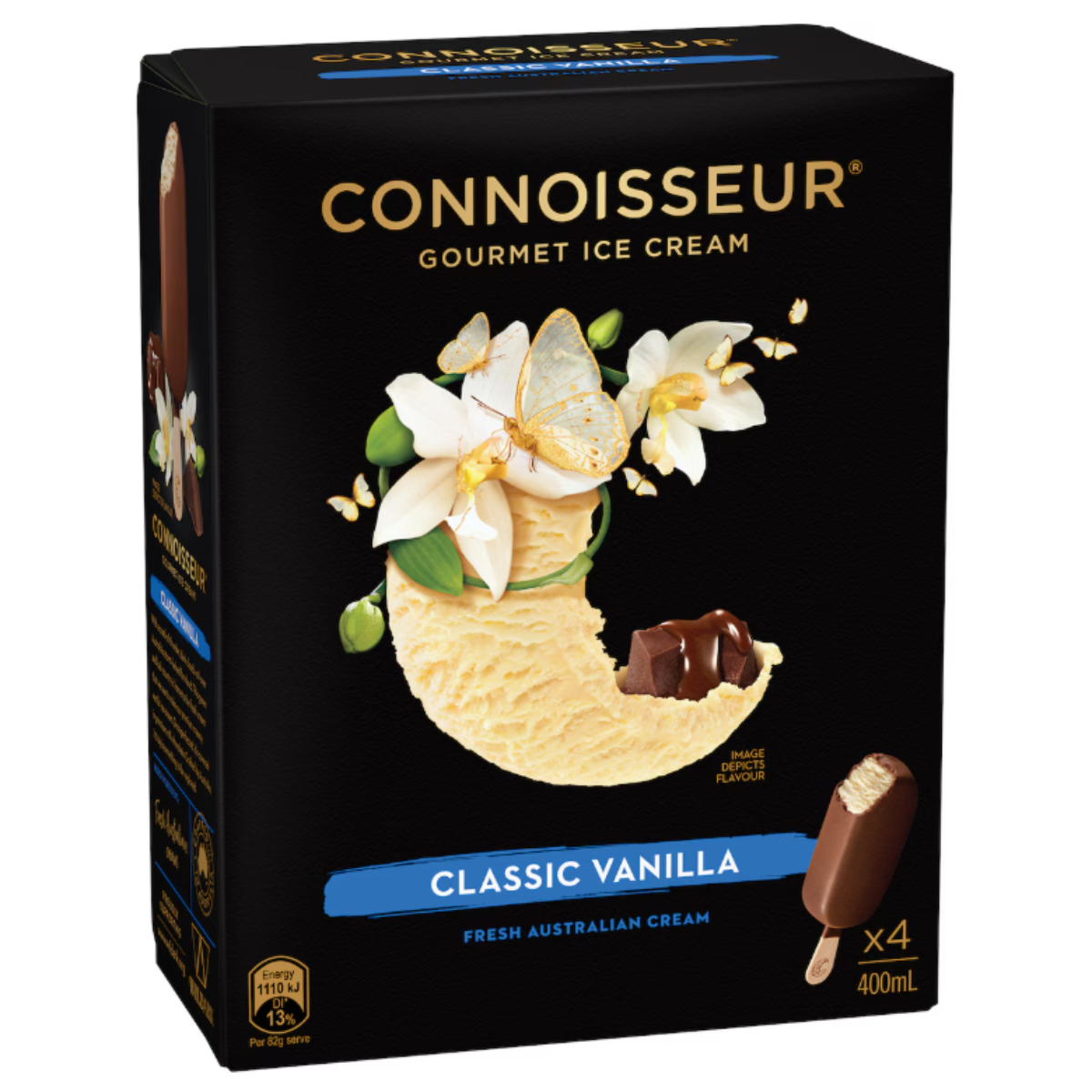 Connoisseur Classic Vanilla Ice Cream Sticks 4 Pack