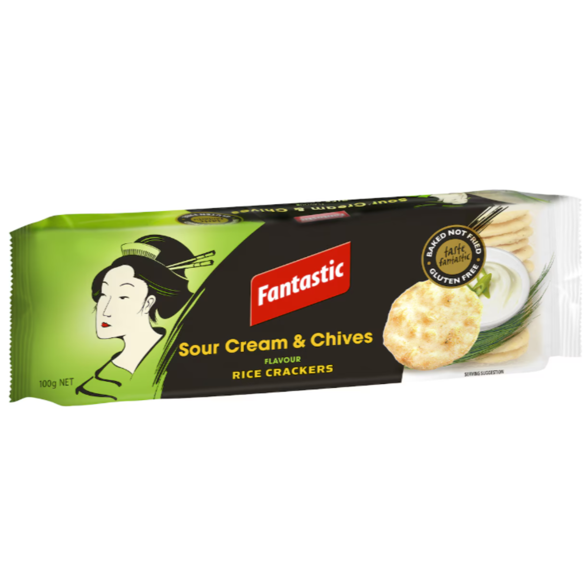 Fantastic Rice Cracker Sour Cream & Chives 100g