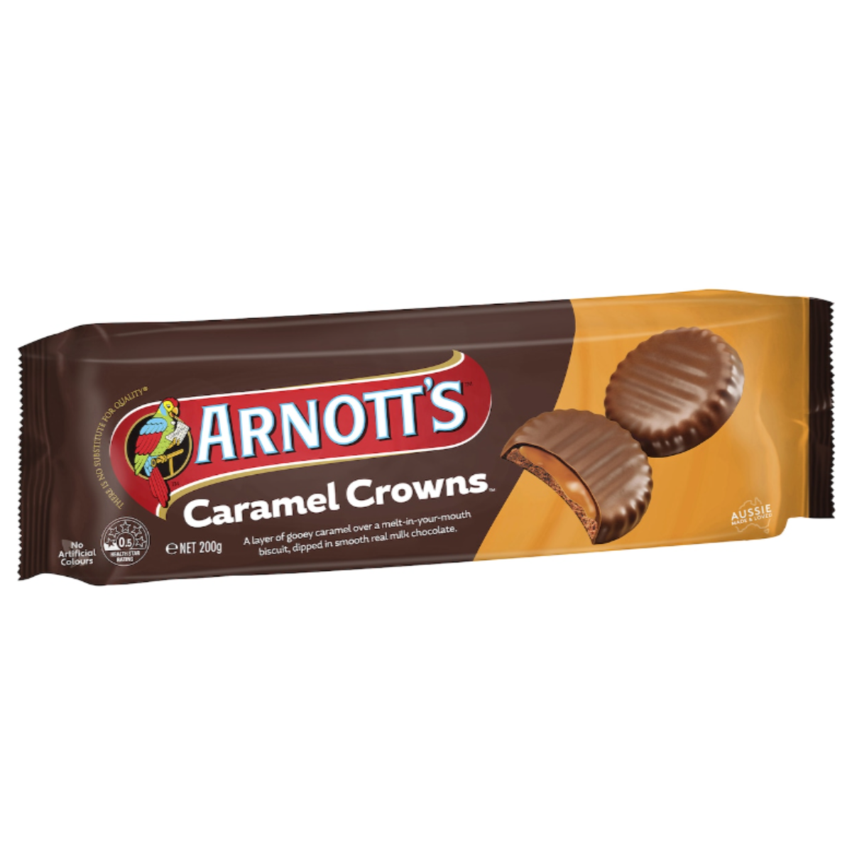 Arnott's Caramel Crowns Chocolate Biscuits 200g