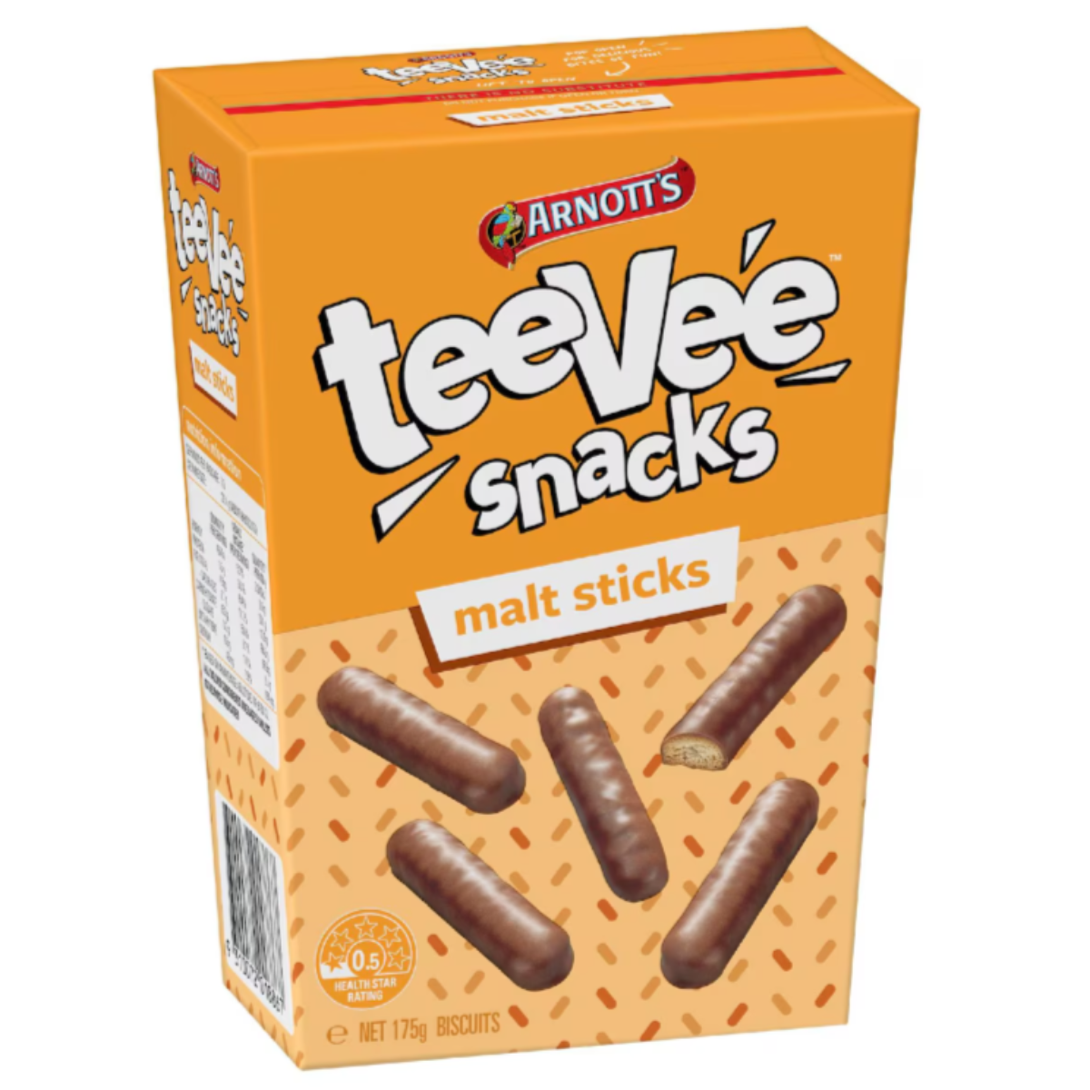 Arnott's Teevee Chocolate Biscuits Malt Sticks 175g