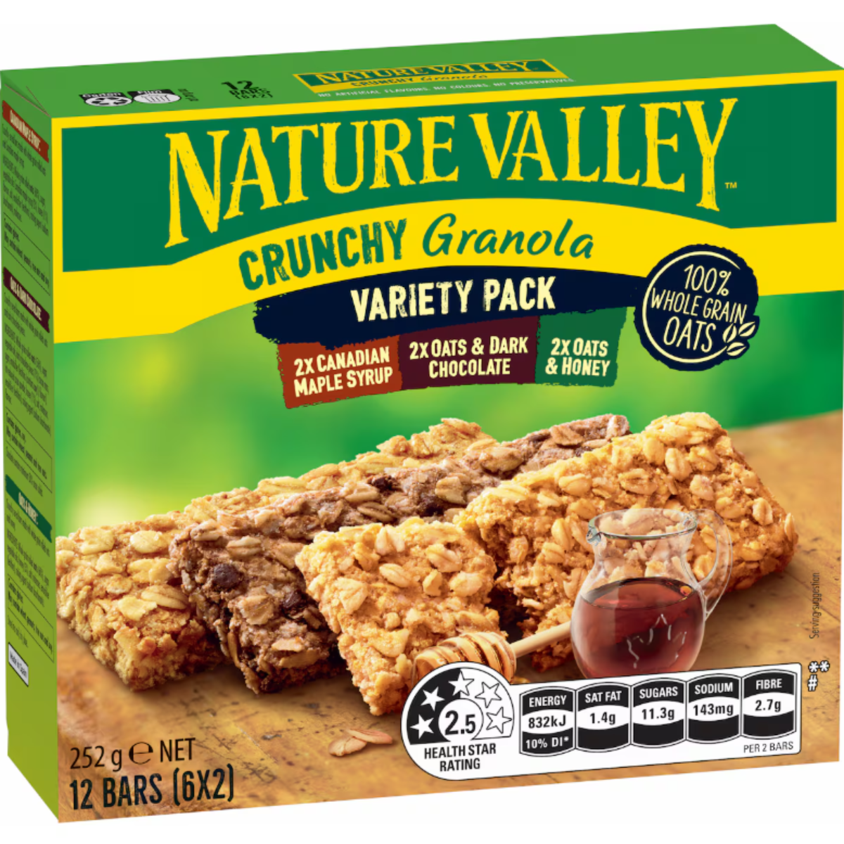 Nature Valley Crunchy Variety  Bars 6 Pack 252g
