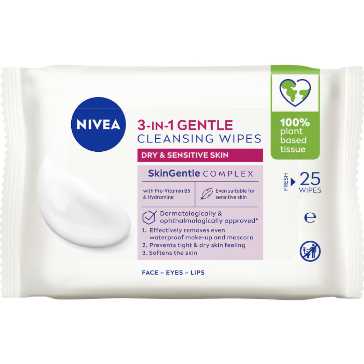 Nivea Daily Essential Wipes Gentle 25 Pack