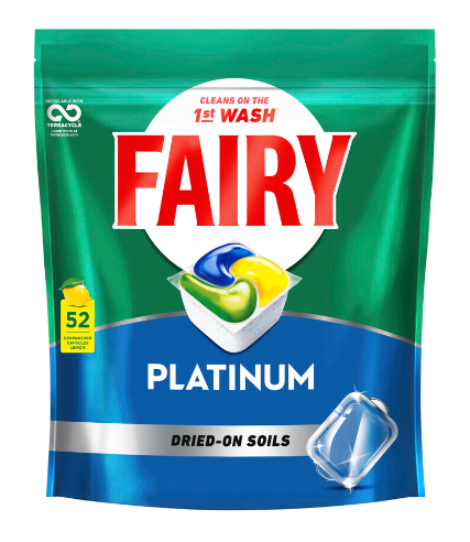 Fairy Platinum All In One Lemon Automatic Dishwasher Tablets 52 Pack