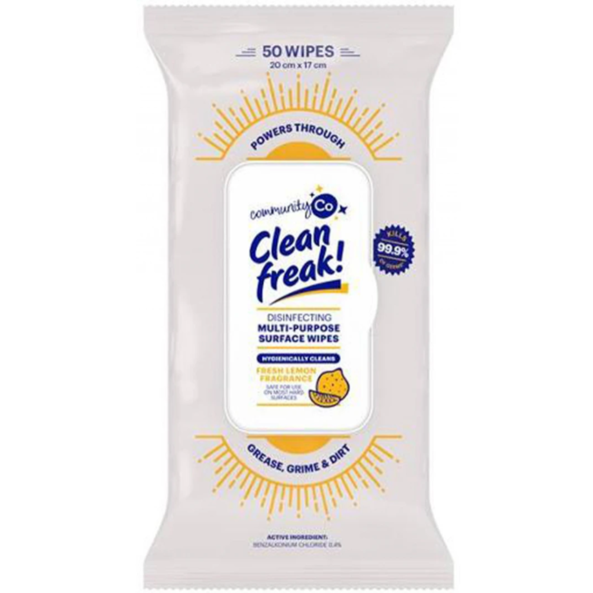 Community Co Clean Freak Multipurpose Disinfecting Wipes 50Pk