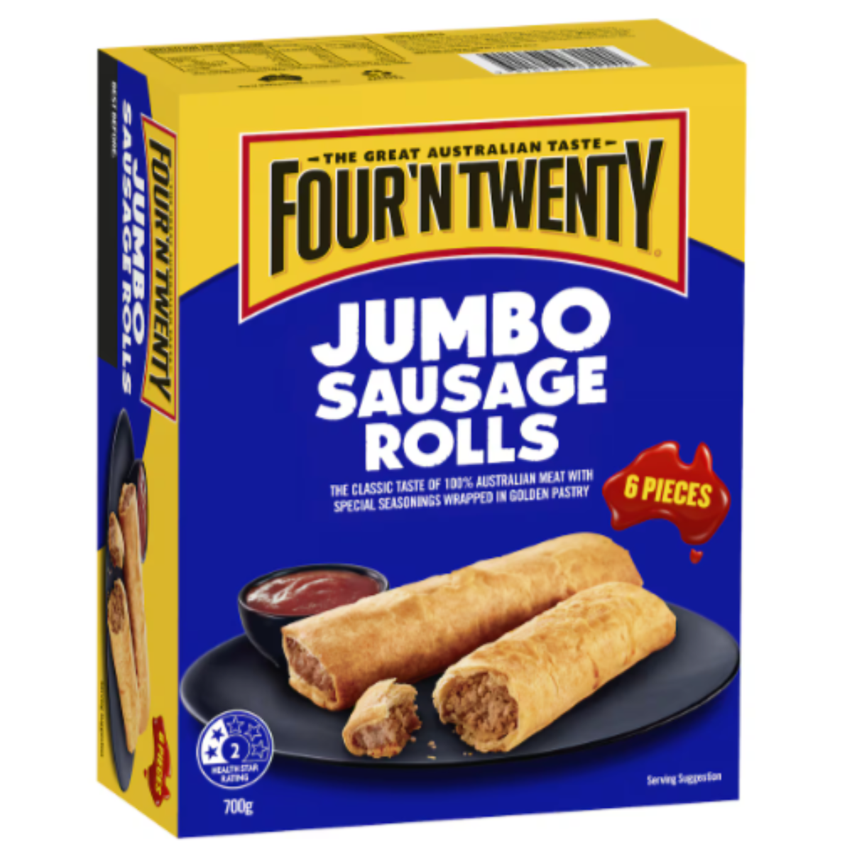 Four'N Twenty Jumbo Sausage Rolls 6 Pack 700g