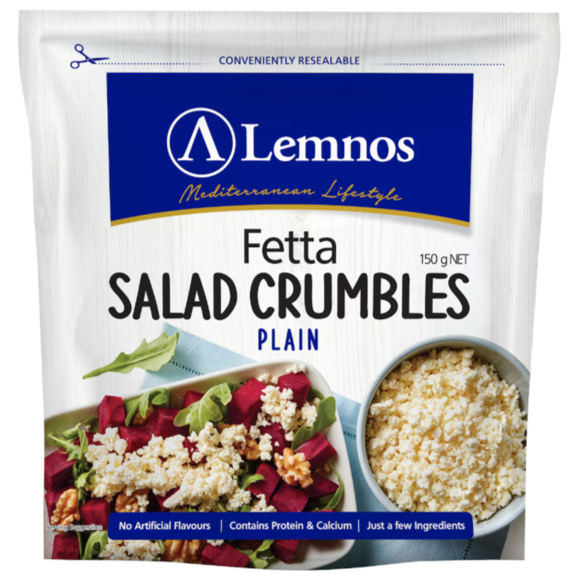 Lemnos Plain Fetta Salad Crumbles 150g