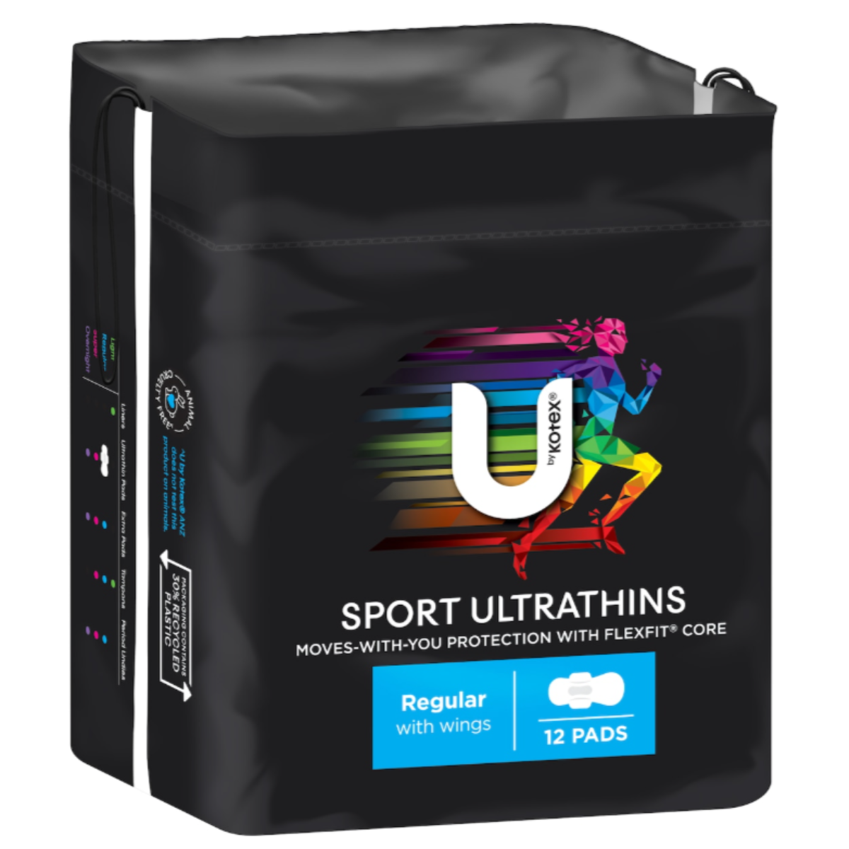 U By Kotex Sport Ultrathins Regular With Wings 12 Pack