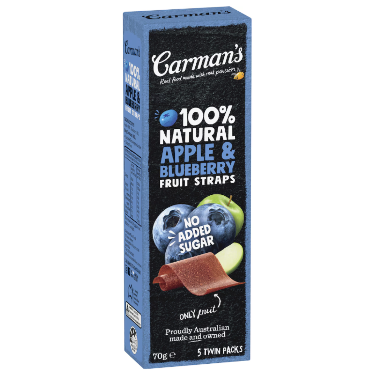 Carman's Apple & Blueberry Fruit Straps 5 Pack