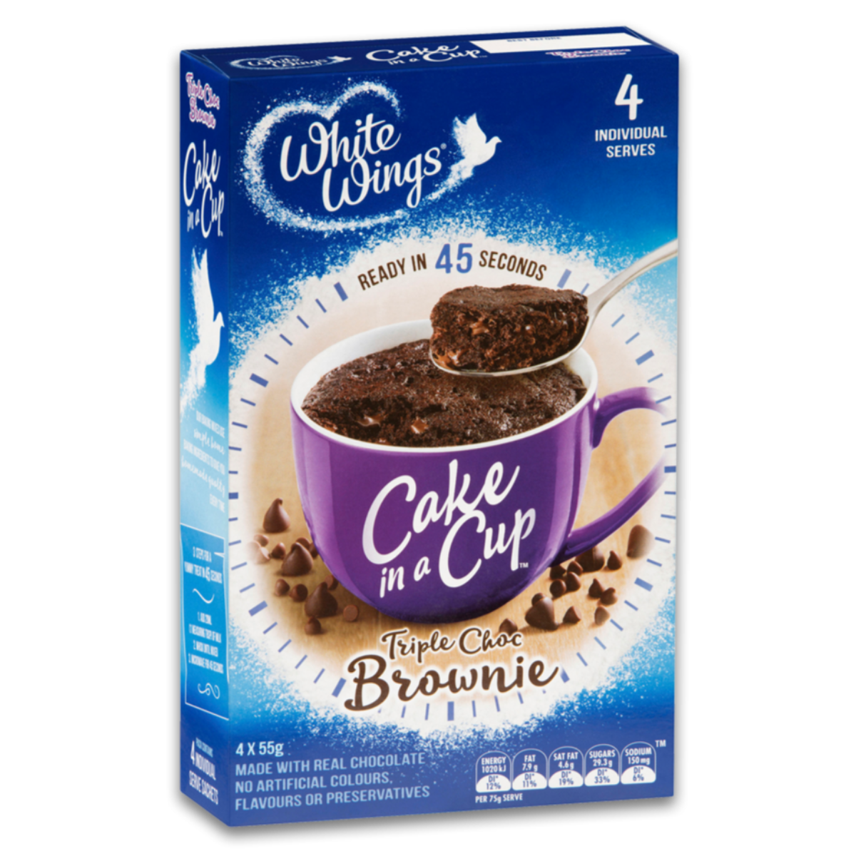 White Wings Cake In A Cup Triple Choc Brownie 4 Pack