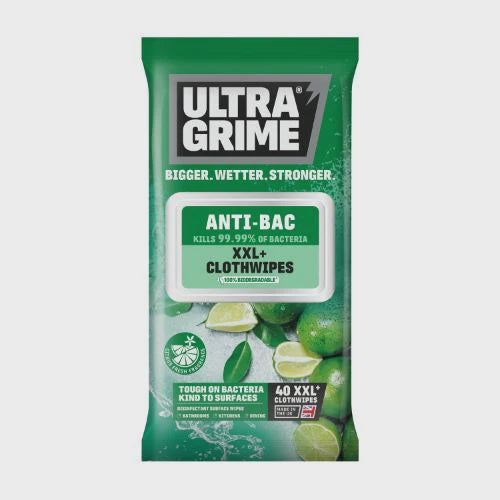 UltraGrime Anit-Bac XXL + Clothwipes 40pk