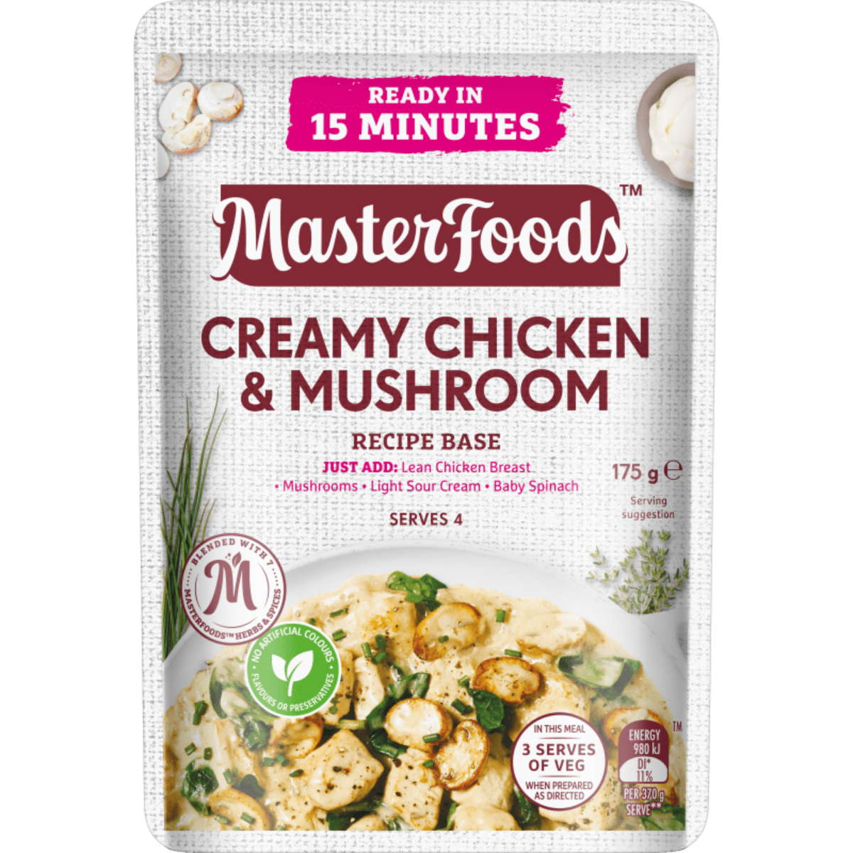 Masterfoods Creamy Chicken & Mushroom Recipe Base 175g