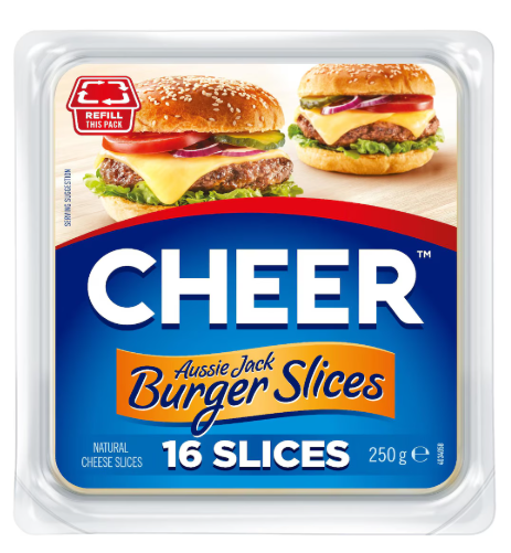 Cheer Cheese Aussie Jack Burger Slices 250g