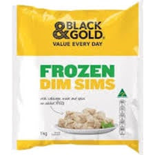 Black & gold dim sims frozen 1kg