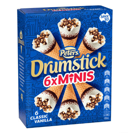 Peters Drumstick Mini Vanilla 6 pk 490ml