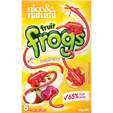 Nice & Natural Fruit Snacks Frog Raspberry 136g 8Pk