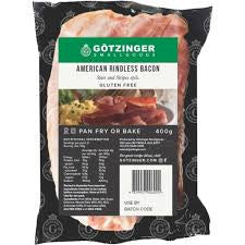 Gotzinger Bacon Streaky Rindless American 400g