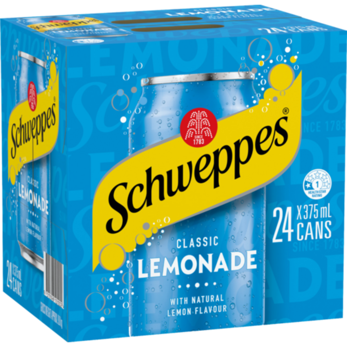 Schweppes Lemonade Cans 375ml x 24 Pk