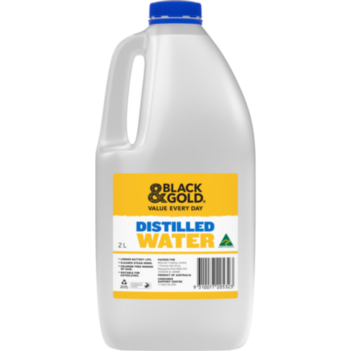 Black & Gold Distilled Water 2L