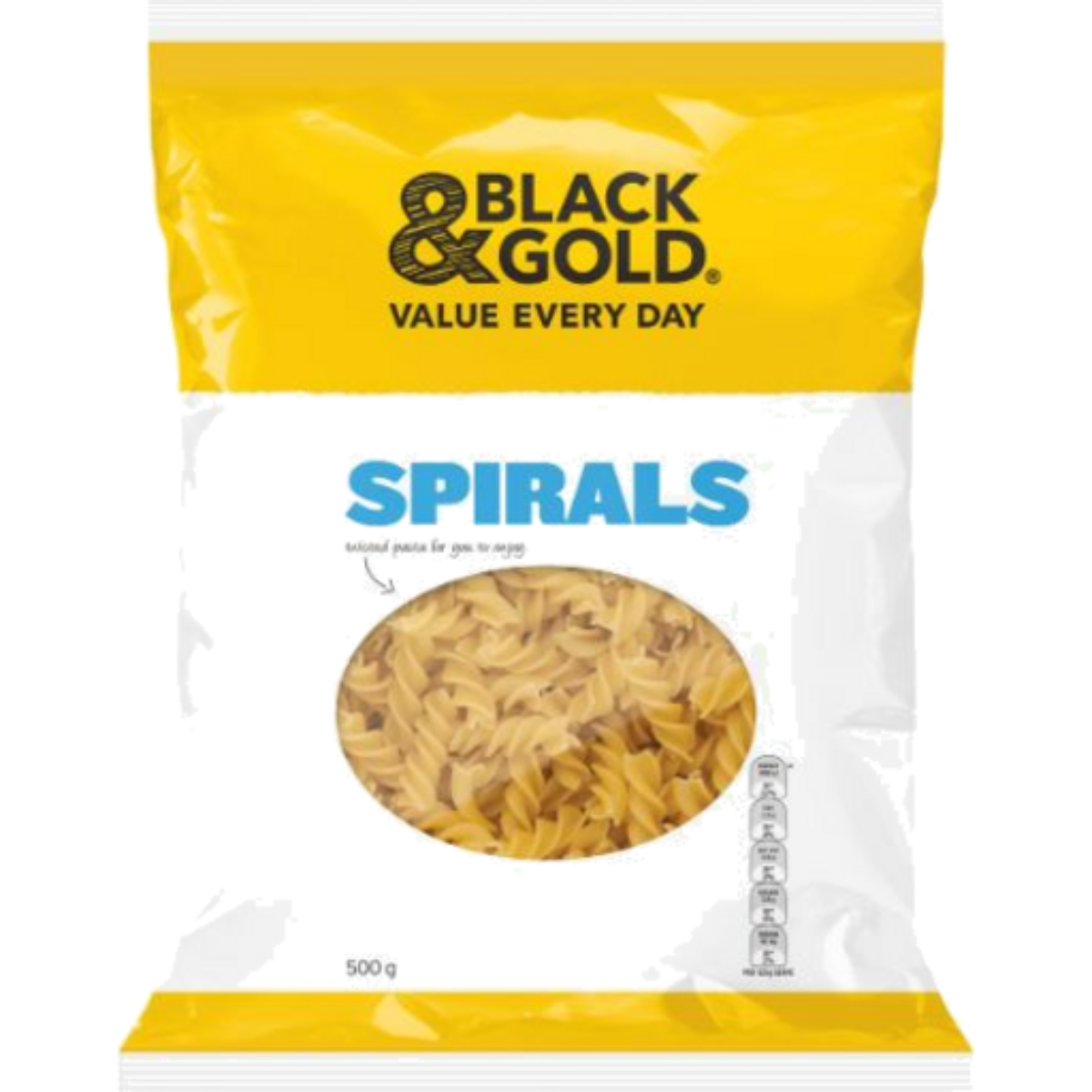 Black & Gold Spirals Pasta 500g