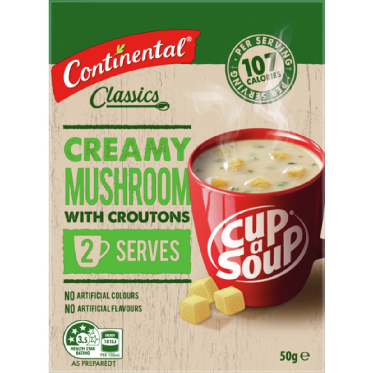 Continental Cup A Soup Creamy Mushroom 2pk