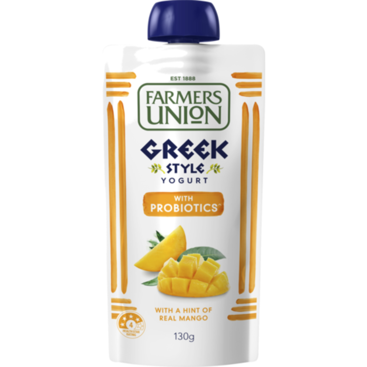 Farmers Union Greek Style Yoghurt Pouch Mango 130g