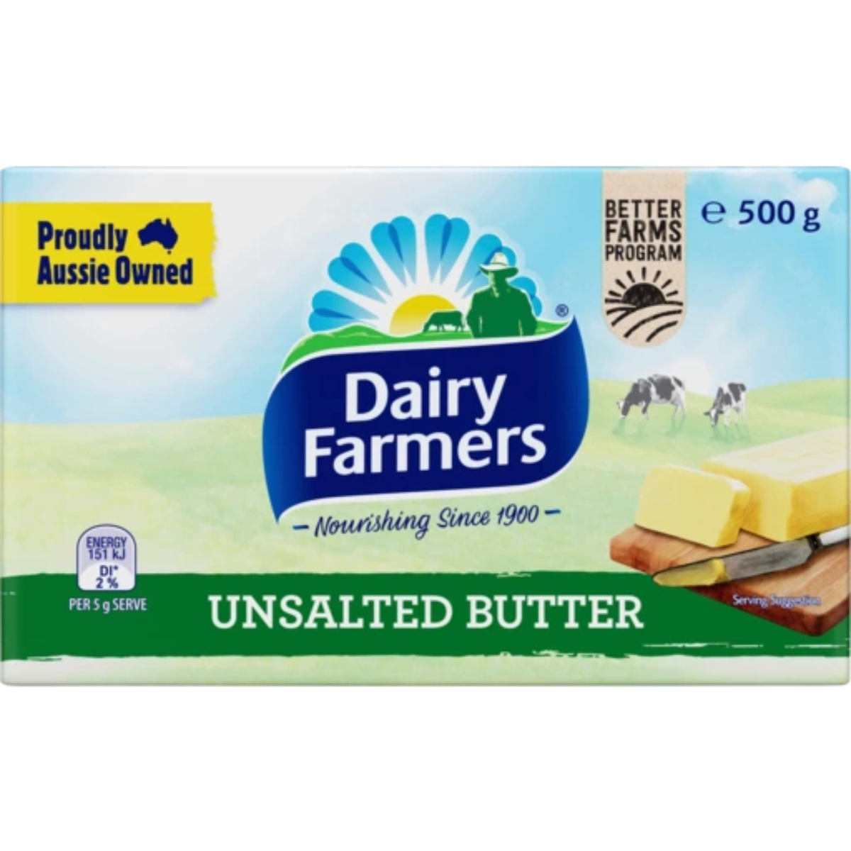 Dairy Farmers Unsalted Butter Block 500g