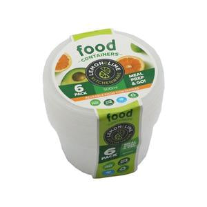 Lemon&Lime Disposable Food Containers Round 500ml 6 Pack