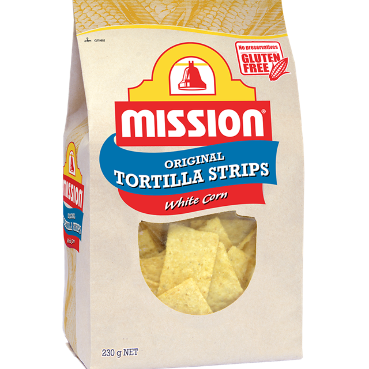 Mission White Corn Chips Tortilla Strips 230gm