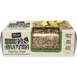 Olina's No Gluten Pepita Seeded Crackers 100g