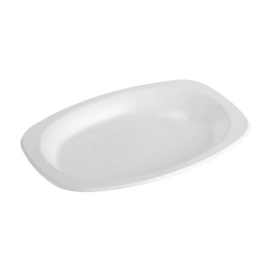 Reusable Dinner Plate Oval 210mm White 50/Pack