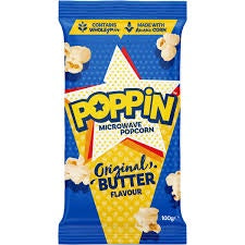 Poppin Microwave Popcorn Butter Flavour 100g